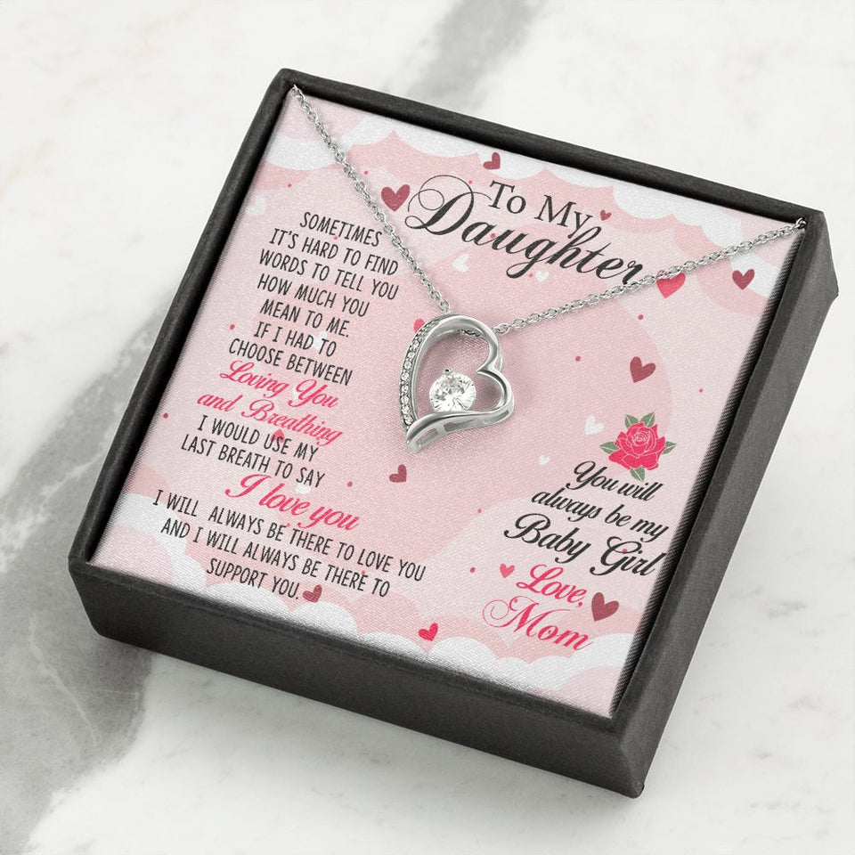 To my Daughter-01 Daughter Forever Love Heart Necklace