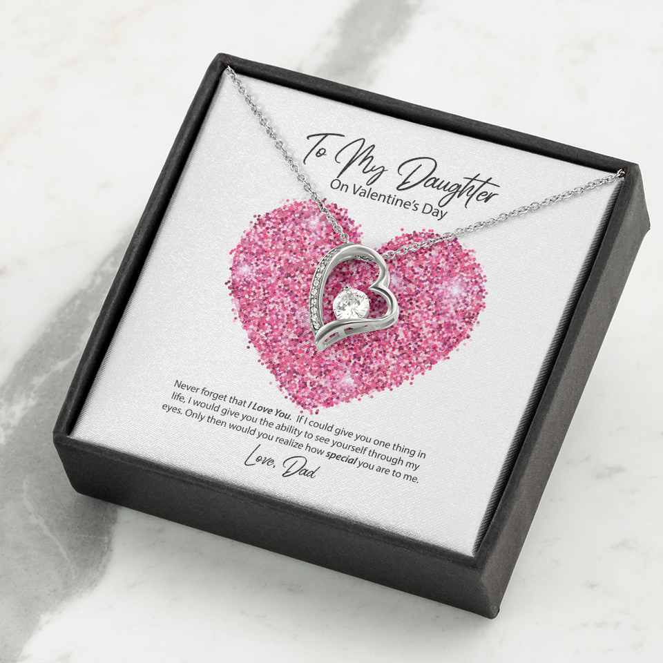 To My Daughter from Dad Valentine's Day Forever Love Necklace