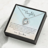 To My Daughter -Learn From Everything -  Forever Love Heart Necklace