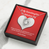To My Granddaughter from Grandpa Valentine's Day Forever Love Necklace