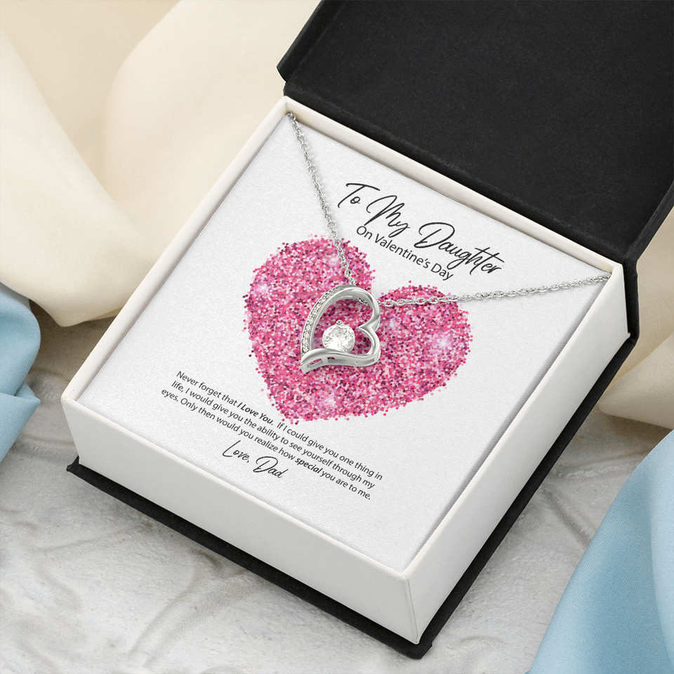 To My Daughter from Dad Valentine's Day Forever Love Necklace