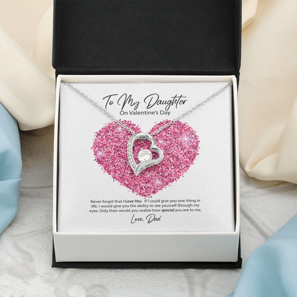To My Daughter from Dad Valentine's Day Forever Love Necklace