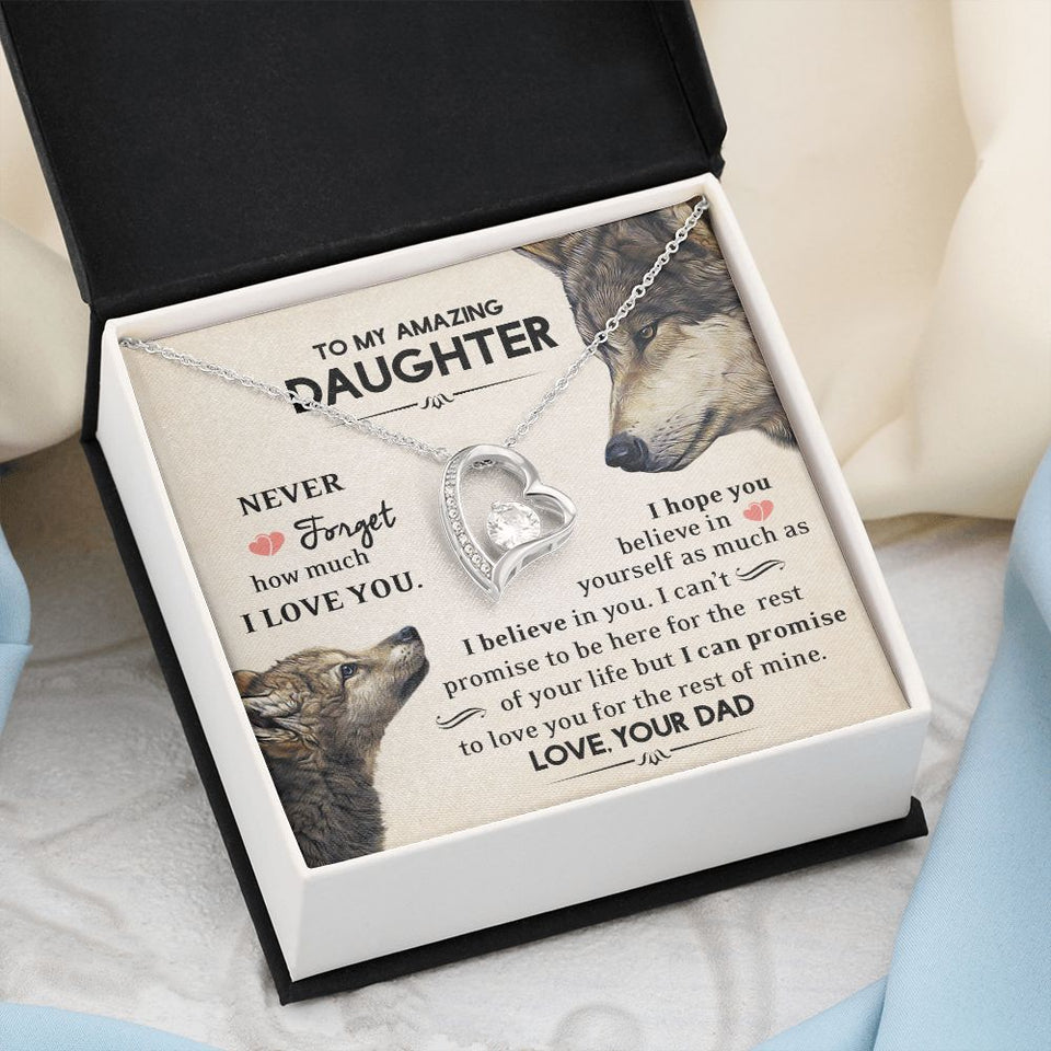 To My Amazing Daughter | Never Forget How Much I Love You | Forever Love Necklace