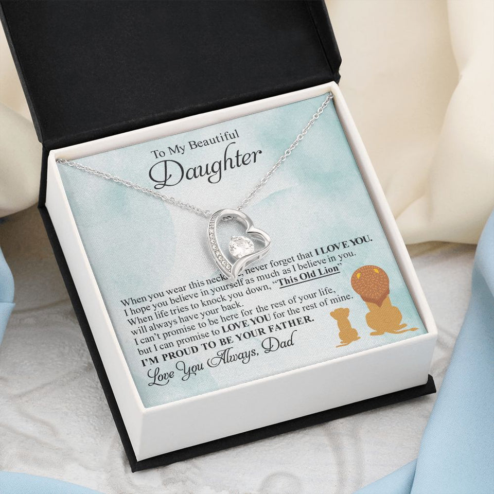 Beautiful Daughter | Proud To Be Your Father | Forever Love Necklace | Gift For Daughter From Dad