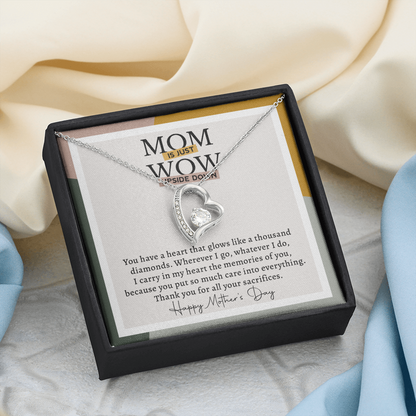 Mom Is Just Wow Upside Down | Forever Love Necklace