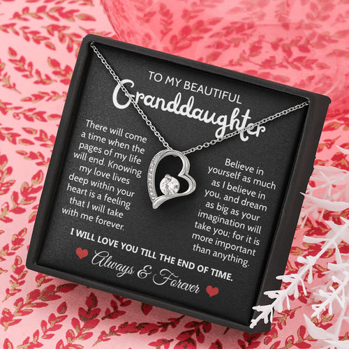 Granddaughter Believe In Yourself | Forever Love Necklace | Gift For Granddaughter From Grandparents