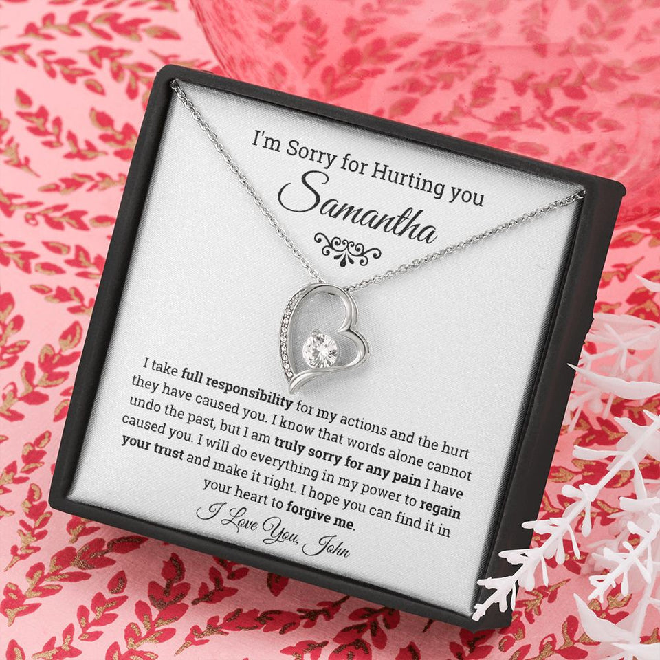 Personalized I'm Sorry Forever Love Necklace, Apology Gift