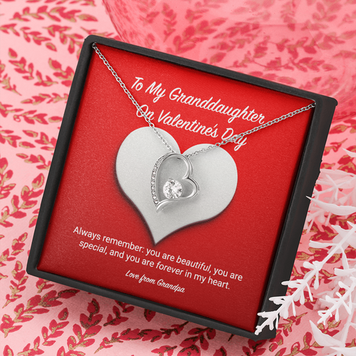 To My Granddaughter from Grandpa Valentine's Day Forever Love Necklace