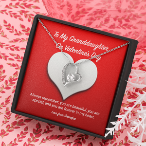 To My Granddaughter from Grandpa Valentine's Day Forever Love Necklace