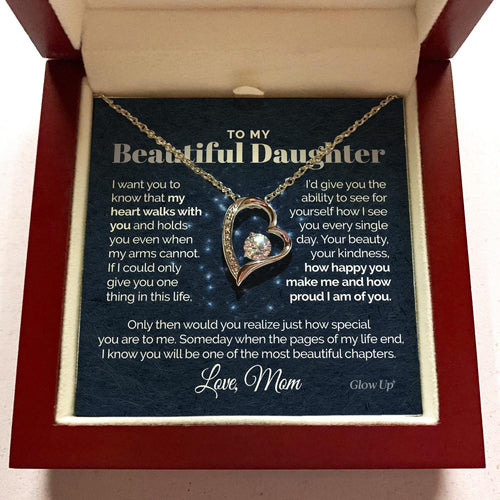 Namashops - Forever Love Necklace - To my Beautiful Daughter - I'm proud of you - Forever love necklace, Gift For Wife, For Mom, Gift For Christmas, Birthday