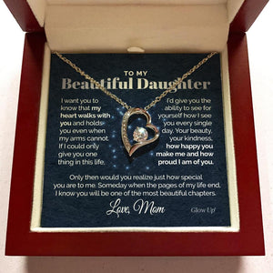 Namashops - Forever Love Necklace - To my Beautiful Daughter - I'm proud of you - Forever love necklace, Gift For Wife, For Mom, Gift For Christmas, Birthday