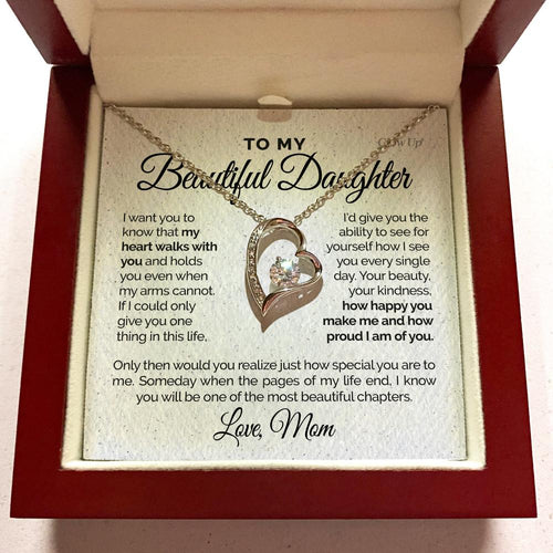 Namashops - Forever Love Necklace - To my Beautiful Daughter -  I'm proud of you - Forever Love necklace, Gift For Wife, For Mom, Gift For Birthday, Christmas,