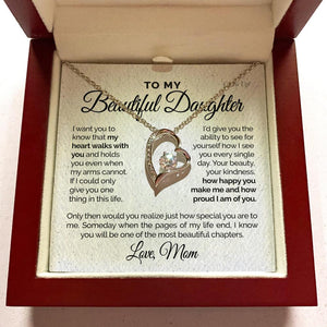 Namashops - Forever Love Necklace - To my Beautiful Daughter -  I'm proud of you - Forever Love necklace, Gift For Wife, For Mom, Gift For Birthday, Christmas,