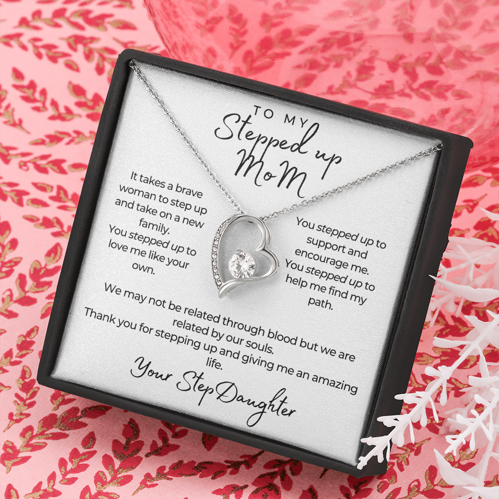 Gorgeous Necklace for Step Mom from Step Daughter, Personalized Forever Love Necklace, Birthday, Mother's Day Gift