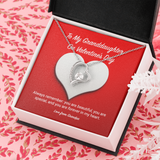 To My Granddaughter from Grandpa Valentine's Day Forever Love Necklace