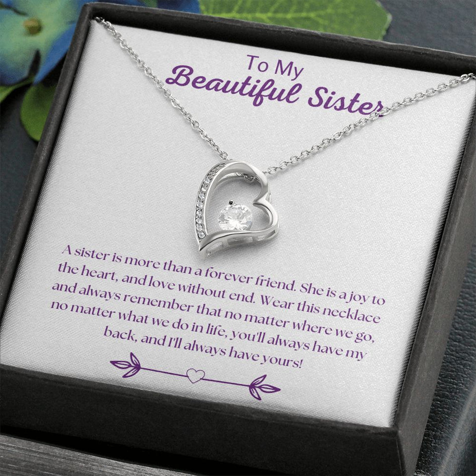 To My Sister - Forever Love Necklace - Forever Friend Gift For Mom, necklace For Wife, Gift For Mother's Day