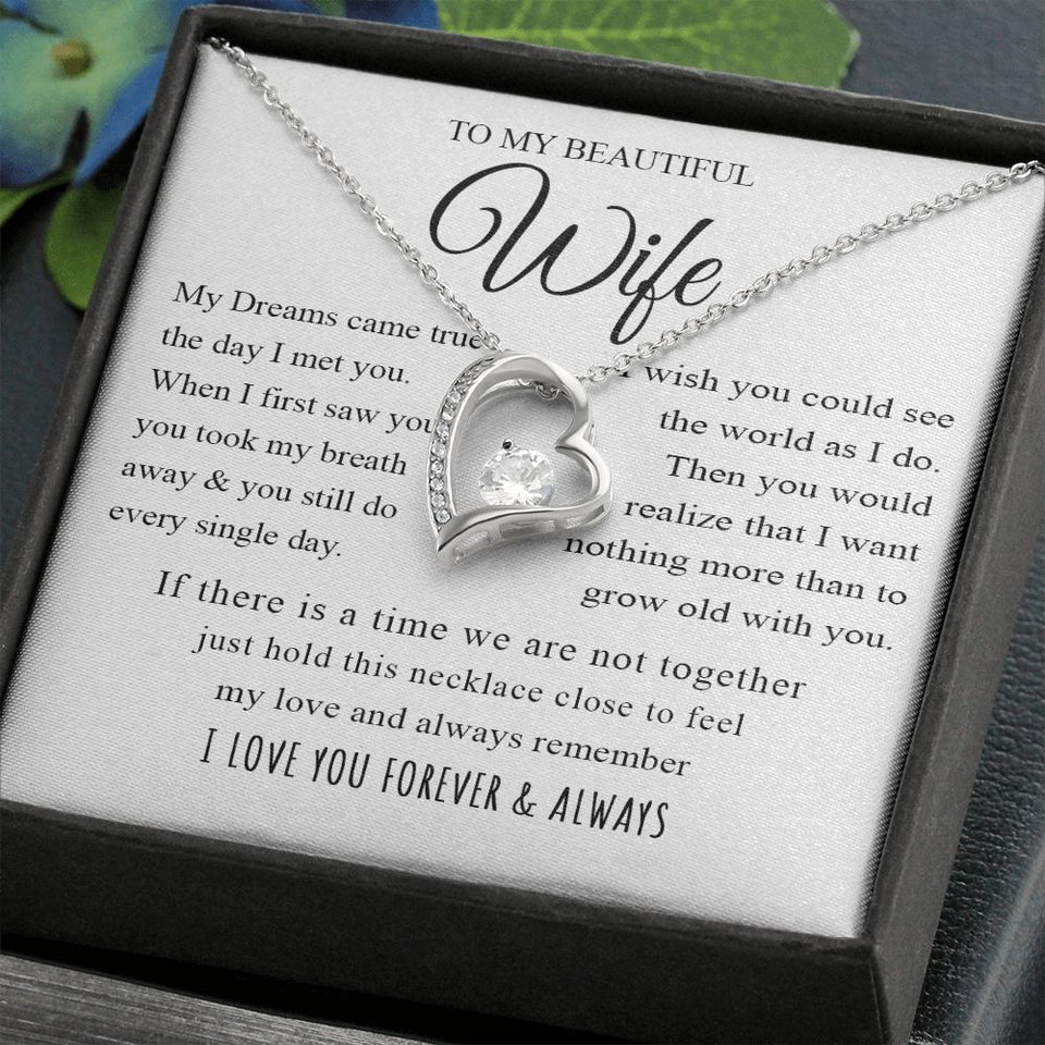 To My Beautiful Wife | My Dreams Came True | Forever Love Necklace