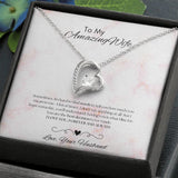 To My Amazing Wife - Forever Love Necklace - Light Pink Gift For Mom, necklace For Wife, Gift For Mother's Day