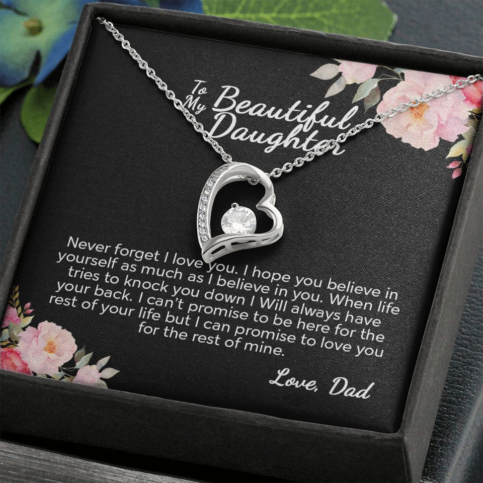 To My Beautiful Daughter From Dad | I Can Promise | Forever Love Necklace