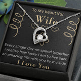To My beautiful Wife Necklace, Romantic Gift, Birthday Gift, Forever Love Necklace