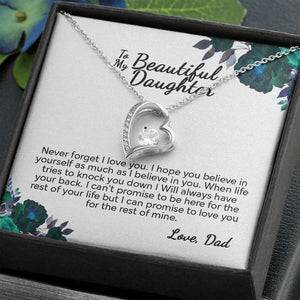 To My Beautiful Daughter From Dad | I Can Promise | White Version | Forever Love Necklace