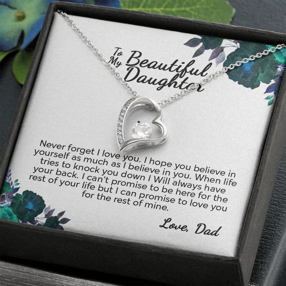 To My Beautiful Daughter From Dad | I Can Promise | White Version | Forever Love Necklace