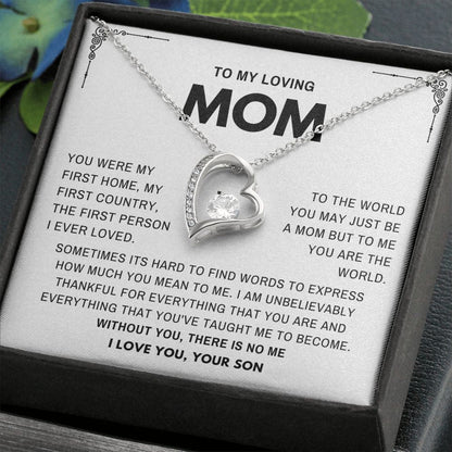 To my Loving Mom- Mother's day Gift From Son- Forever Love Necklace