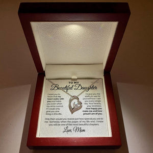 Namashops - Forever Love Necklace - To my Beautiful Daughter -  I'm proud of you - Forever Love necklace, Gift For Wife, For Mom, Gift For Birthday, Christmas,