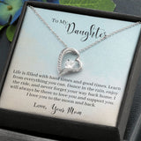 To My Daughter -Learn From Everything -  Forever Love Heart Necklace