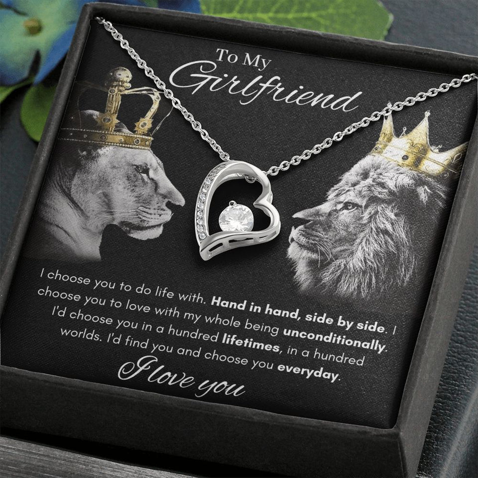 To My Girlfriend - Forever Love Necklace - Hand in Hand Gift For Mom, necklace For Wife, Gift For Mother's Day