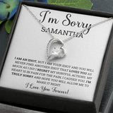 Personalized Im Sorry Forever Love Necklace, Apology Gift for Wife, Girlfriend