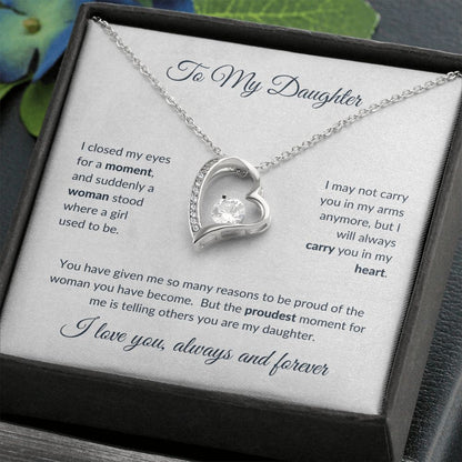 To My Daughter - Proudest Moment Forever Love Necklace White