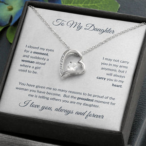 To My Daughter - Proudest Moment Forever Love Necklace White