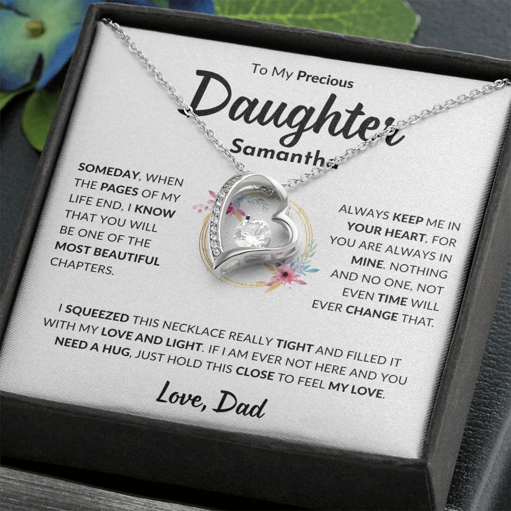 Personalized Daughter Forever Love Necklace, Birthday Gift, Graduation Gift for Her, Christmas present