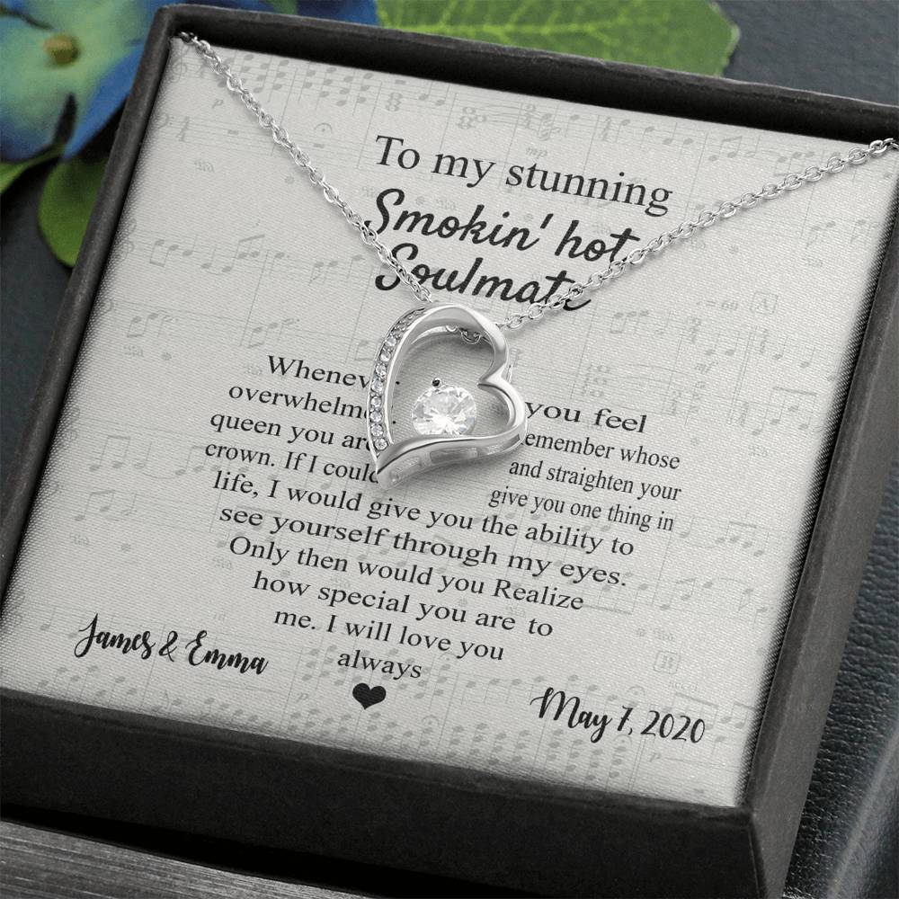To My Stunning Soulmate Forever Love Anniversary Personalized Necklace