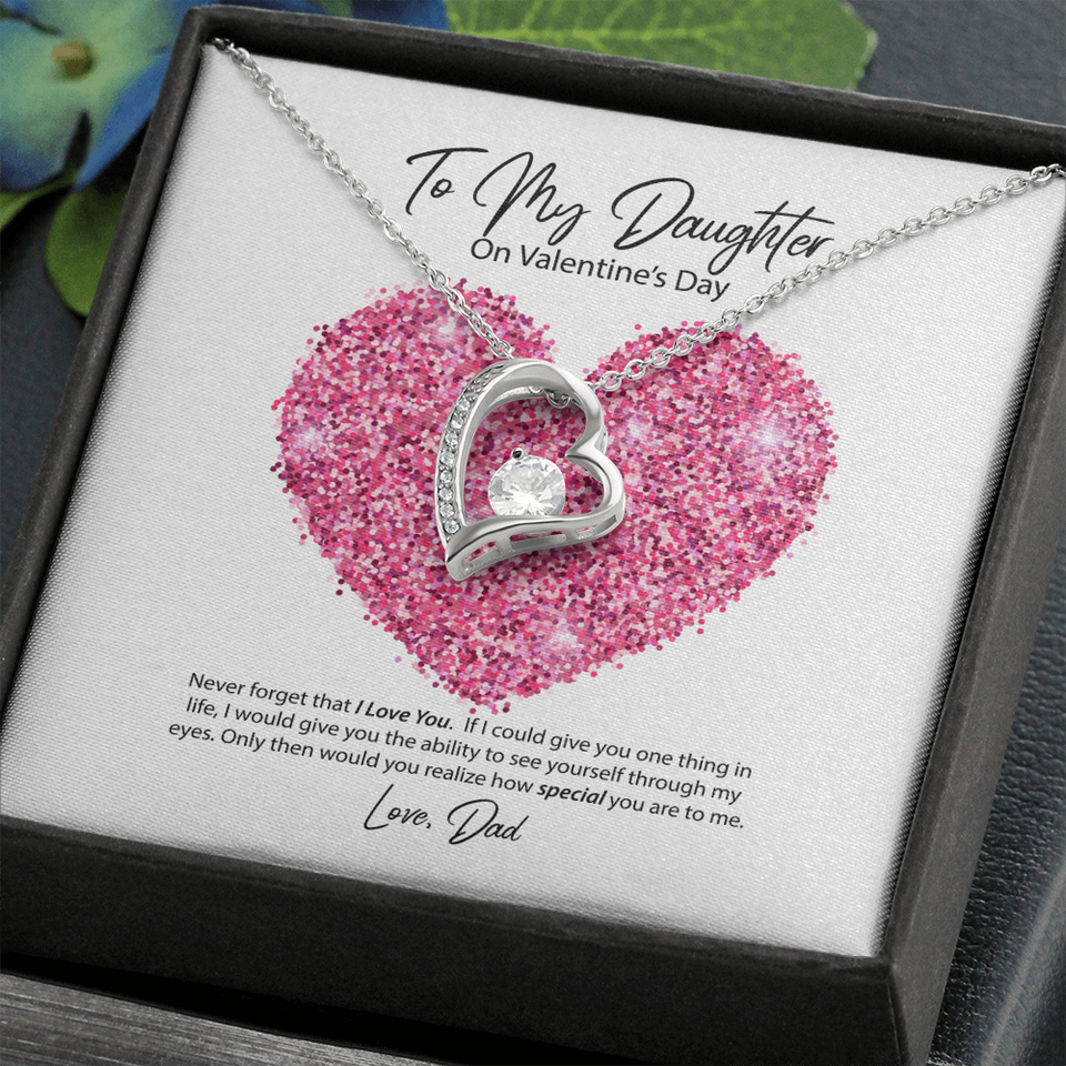 To My Daughter from Dad Valentine's Day Forever Love Necklace