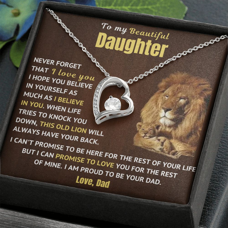Dad to Daughter Necklace - Forever Love Necklace - Necklace Gift for Daughter from Dad