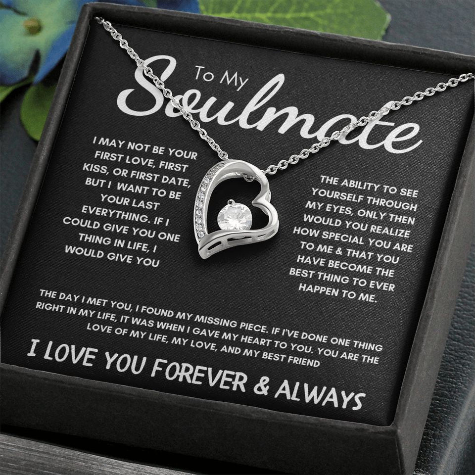To My Soulmate - Forever Love Necklace - The Day I Met You - Black Card