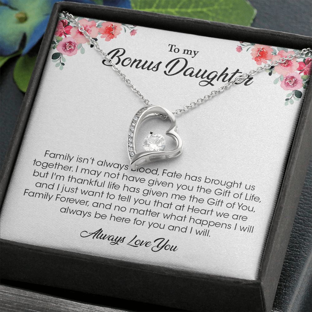 My Bonus Daughter | The Gift Of You - Forever Love Necklace Gift For Mom, necklace For Wife, Gift For Mother's Day