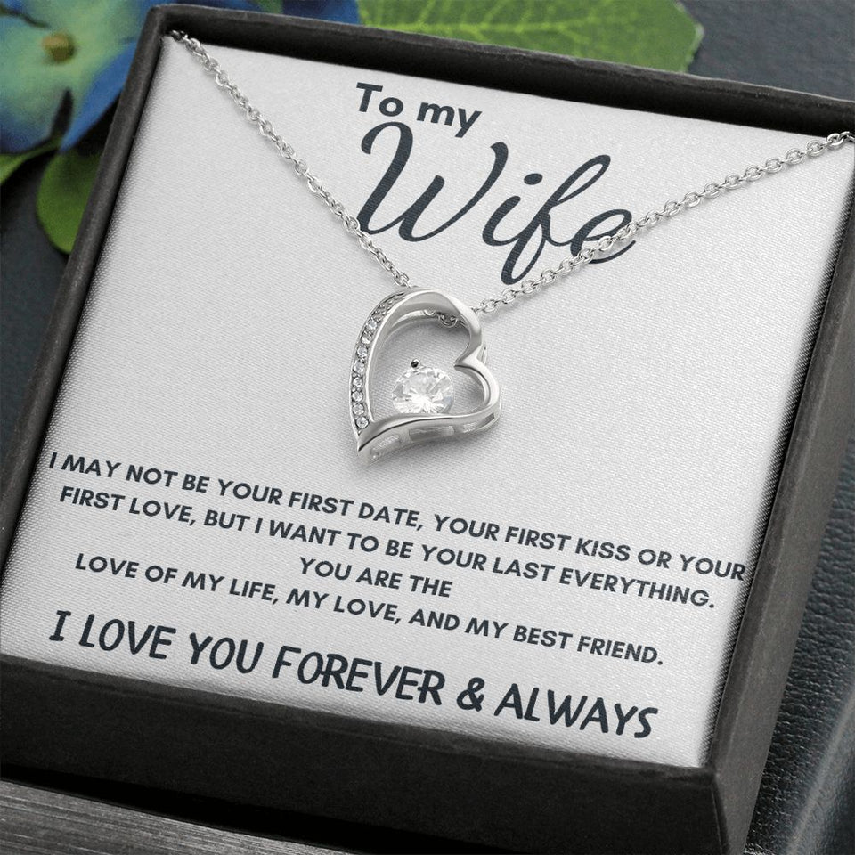 To Wife - Forever Love Necklace - I Love You Forever - White Card Gift For Mom, necklace For Wife, Gift For Mother's Day