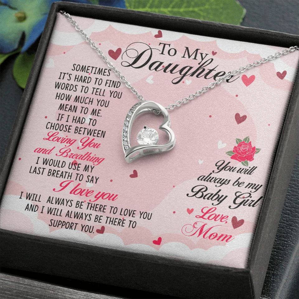 To my Daughter-01 Daughter Forever Love Heart Necklace