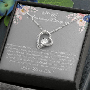 To My Amazing Daughter - From Dad - Forever Love Necklace Gift For Mom, necklace For Wife, Gift For Mother's Day