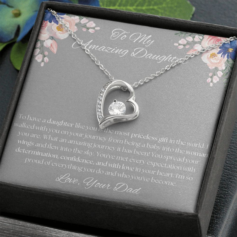 To My Amazing Daughter - From Dad - Forever Love Necklace Gift For Mom, necklace For Wife, Gift For Mother's Day