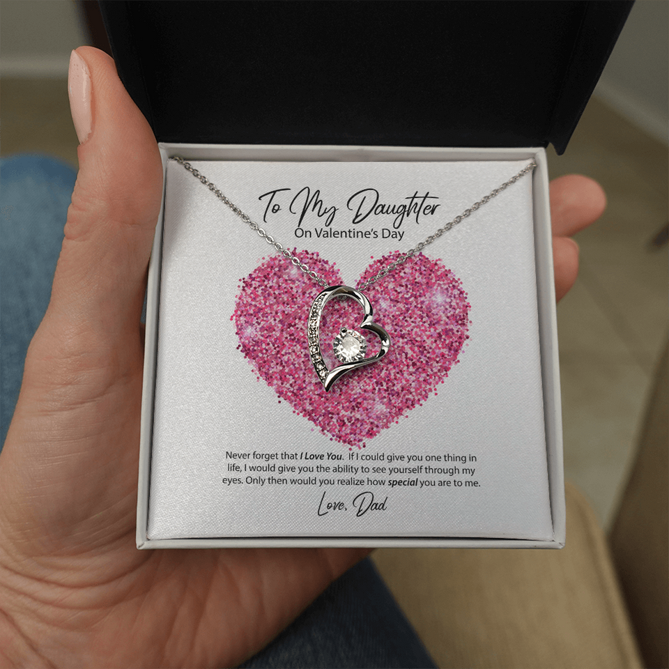To My Daughter from Dad Valentine's Day Forever Love Necklace