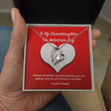To My Granddaughter from Grandpa Valentine's Day Forever Love Necklace