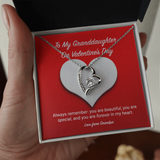 To My Granddaughter from Grandpa Valentine's Day Forever Love Necklace