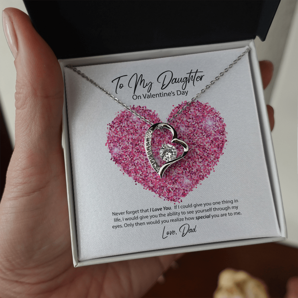 To My Daughter from Dad Valentine's Day Forever Love Necklace