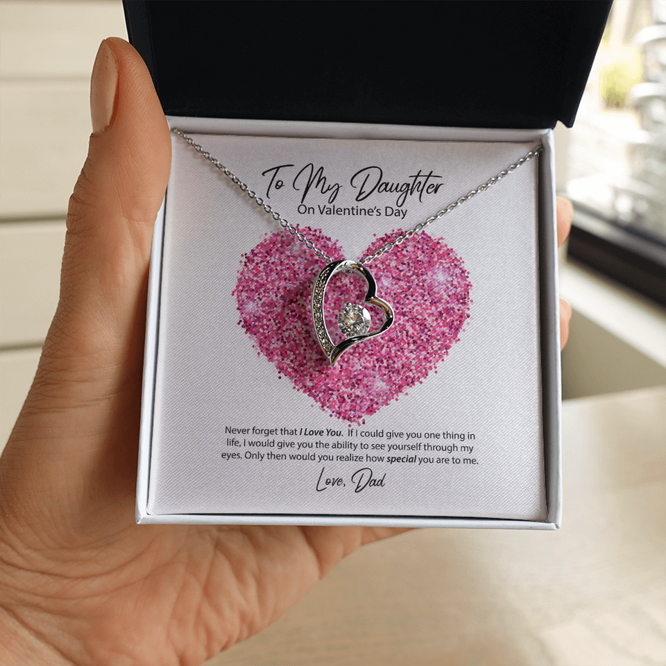 To My Daughter from Dad Valentine's Day Forever Love Necklace