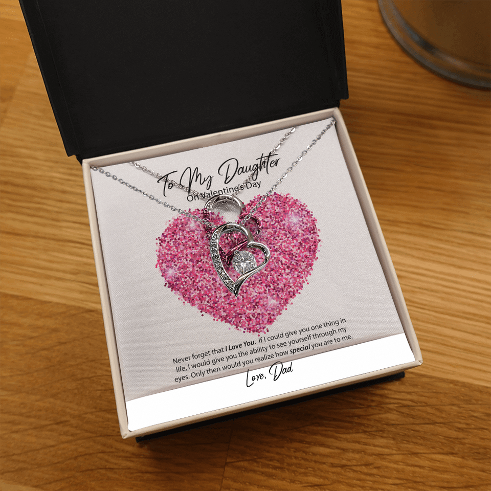 To My Daughter from Dad Valentine's Day Forever Love Necklace