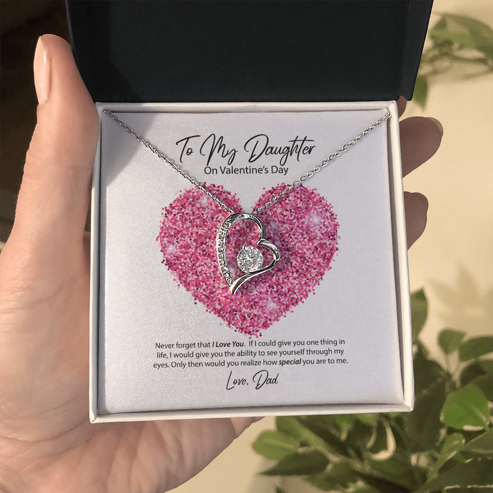 To My Daughter from Dad Valentine's Day Forever Love Necklace